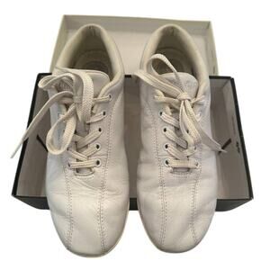 Easy Spirit Womens Size 9.5 Lace Up Lightness White Leather Comfort Shoes